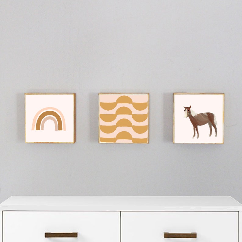 Boho Nursery Art Woodland Nursery Decor Pink Geometric Art Etsy