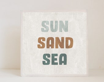 surf beach boho nursery,  nursery art, baby girl nursery decor, gender neutral baby, baby room art, art block, redtilestudio