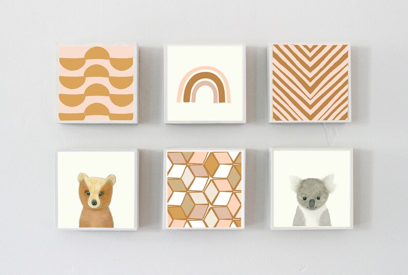 Boho Nursery Art Woodland Nursery Decor Pink Geometric Art Etsy