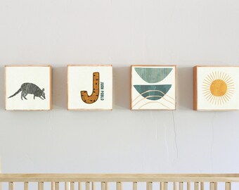 boho southwest nursery prints nursery decor - boho sun art for nursery -neutral boho buffalo nursery art blocks, kids playroom art