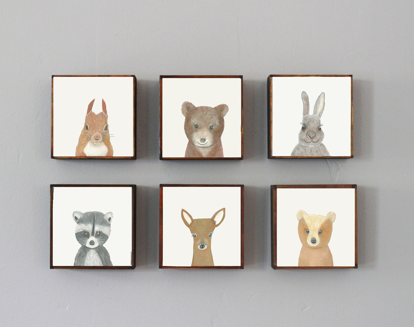 Woodland Nursery Art Baby Animal Prints Nursery Animals Etsy