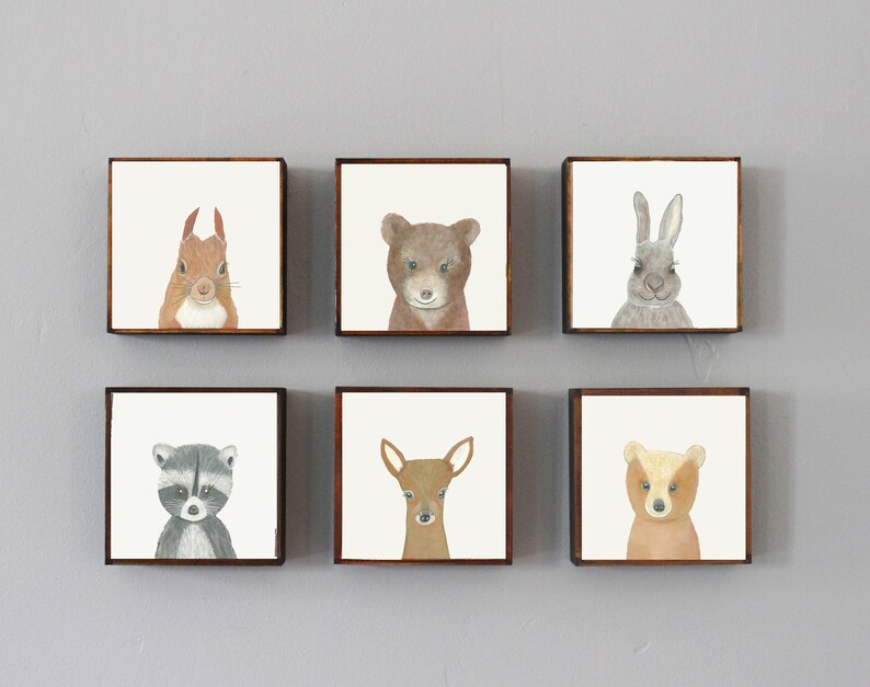 Woodland Nursery Art Baby Animal Prints Nursery Animals Etsy