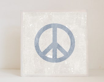 peace sign boho nursery,  nursery art, baby girl nursery decor, gender neutral baby, baby room art, art block, peace nursery, groovy nursery