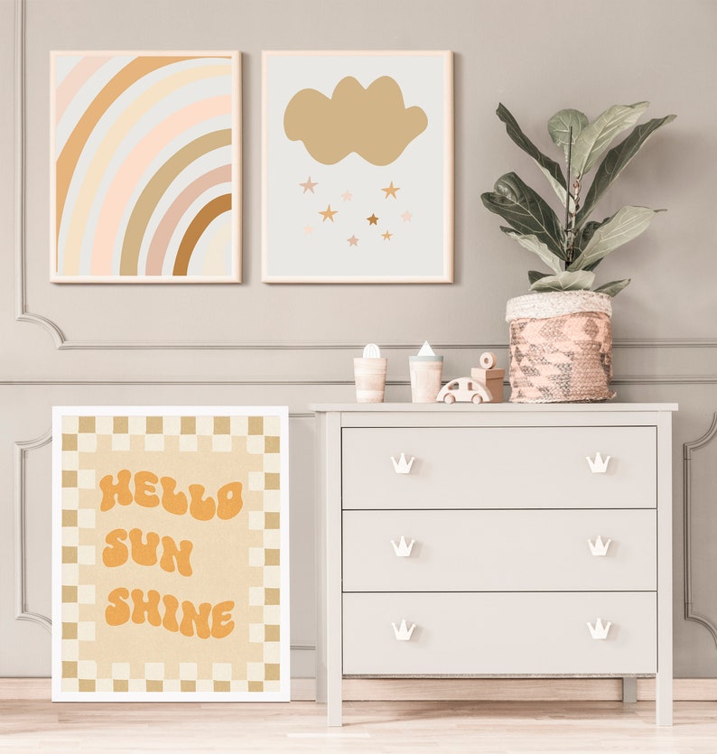 retro sun printable art for boho retro kid room art for hello sunshine art print boho nursery print DIGITAL DOWNLOAD 8x10 11x14 12x16 16x20 image 9