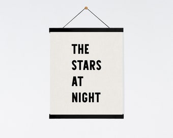 The Stars At Night Canvas, Hanging Canvas Sign, Boho Nursery Wall Decor, Nursery Decor, Canvas Wall Hanging, Nursery Wall Art, Kids Room Art