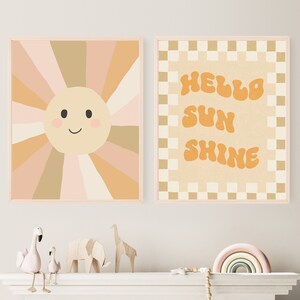 retro sun printable art for boho retro kid room art for hello sunshine art print boho nursery print DIGITAL DOWNLOAD 8x10 11x14 12x16 16x20 image 5