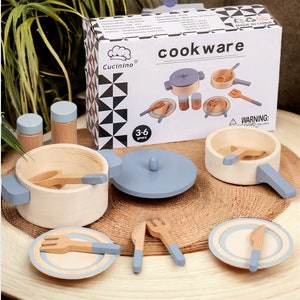 Durable and easy to clean Konges Sløjd Wooden Pot And Pan Play Set *New* 