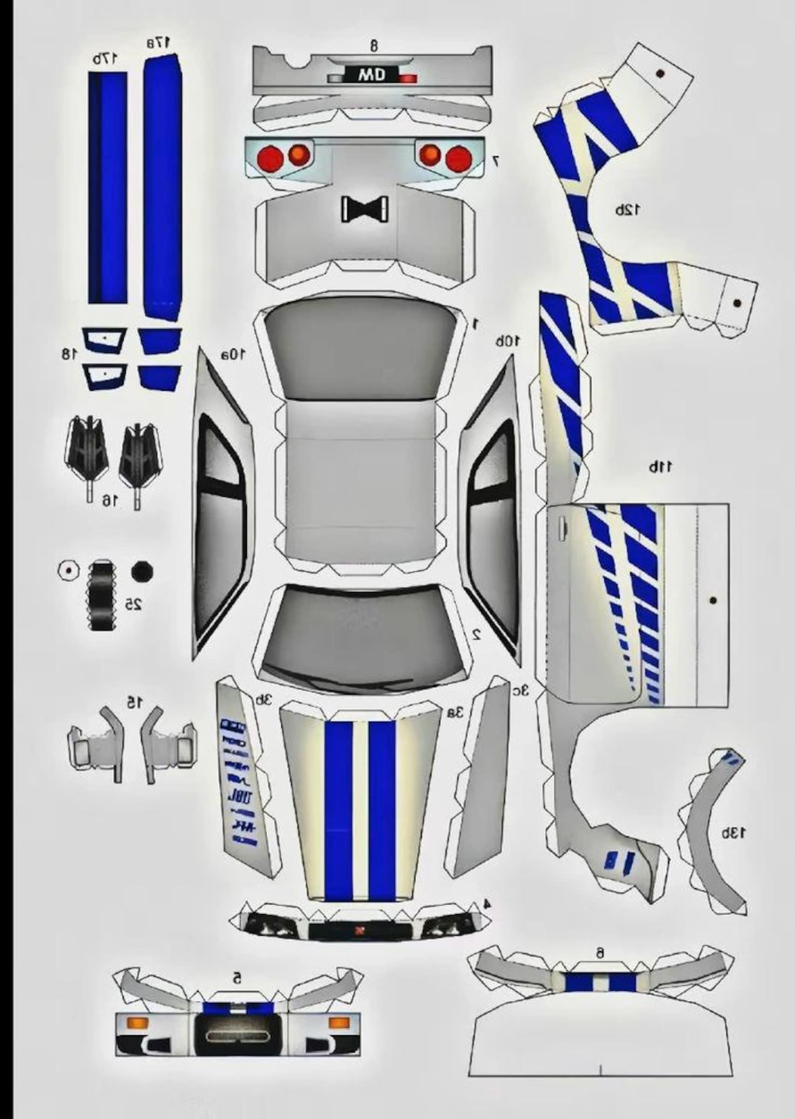 Digital Papercraft Car Template – Nissan Skyline R34, Mustang GT ...