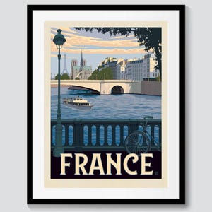 Travel Poster of FRANCE – Printable Wall Art, Retro Digital Download, City Illustration, Instant Download