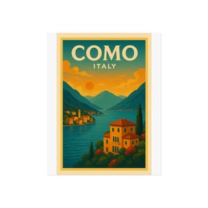 Como Italy Fine Art Poster, Vintage Wall Art, Travel Decor, Home Aesthetic Prints, Italy Poster, Gift for Art Lovers