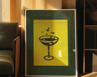 Mid-Century Martini Print: Abstract Cocktail Bar Art