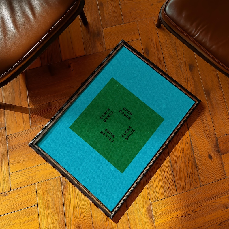 Modern Graphic Poster: Blue Green Typography, Minimalist Wall Art image 6