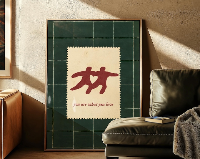 Couples Quote Art Print: Mid Century Modern Home Decor
