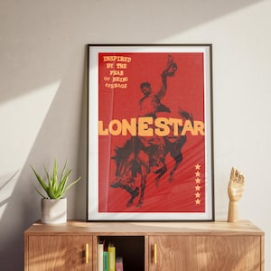 Vintage westernkunstposter: rodeo-cowboyprint voor woondecoratie