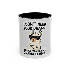 Drama Llama Coffee Mug, Funny Gift for Llama Lovers, Quirky Mug for Drama-Free Days, Hilarious Office Cup, Unique Animal Mug