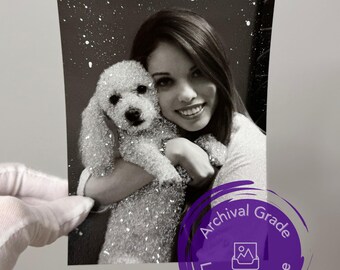 Custom Pet Portrait, Crushed Glass Prints, Dog Portrait, Dog painting, Pet Keepsake , Valentines Day Gift, Pet portrait from photos