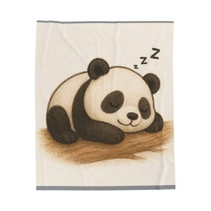 Cozy Panda Velveteen Plush Blanket | Cute Animal Nursery Decor, Soft Throw for Kids, Gift for Baby Shower, Snuggle Blanket