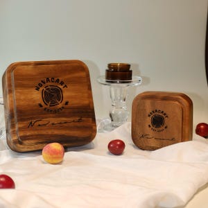 Walnut Wood Fruit Tray Set: Handcrafted Polygonal Serving Trays