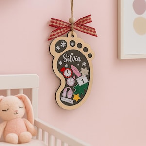 Baby Ornament 2025 - 4D Shaker Ornament für Baby Mädchen oder Jungen - Individuell gefertigtes erstes Weihnachtsandenken - Geschenk zur Geburt