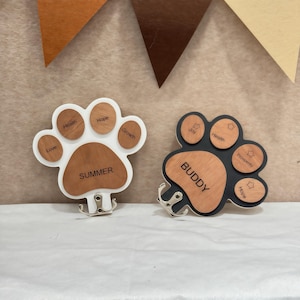 Custom Dog Paw Wall Hook | Leash Holder | Personalized Wooden Hanger | Pet Name Rack | Coat Hat Towel Organizer | Decorative Entryway Gift