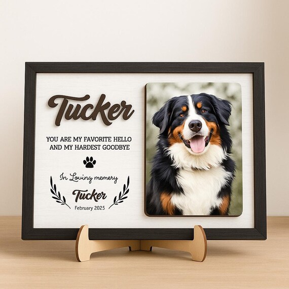 Dog Memorial Gifts Personalized Wooden Pet Memorial Picture Frame ...