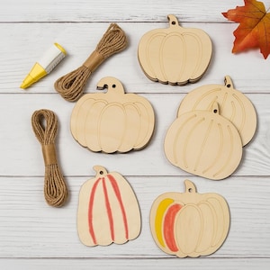 Unfinished Wood Pumpkin Cutouts: DIY Fall Craft Set