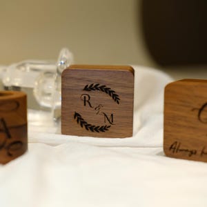 Personalized Wooden Ring Box with Initials | Walnut Engagement Proposal Box | Custom Wedding Keepsake | Engraved Ring Holder