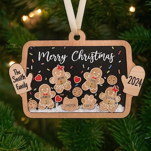 Custom Family Member Shaker Ornament,Family Members Christmas Shaker Ornament, Custom Family Ornament 2025, Family and Pet Ornament Keepsake