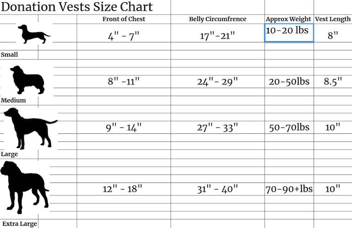 Dog Donation Vest Large Etsy