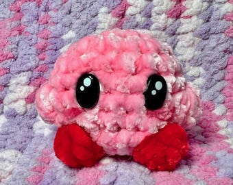 かぎ針編みあみぐるみぬいぐるみ用ピンクパフボールフェルトの目と口4