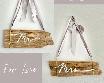 Mr & Mrs Signs for Contemporary, Rustic, Rustic Chic Wedding