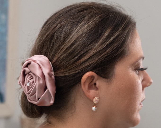 Satin Silk Bridal Hair Clip // Bridesmaids // Bride