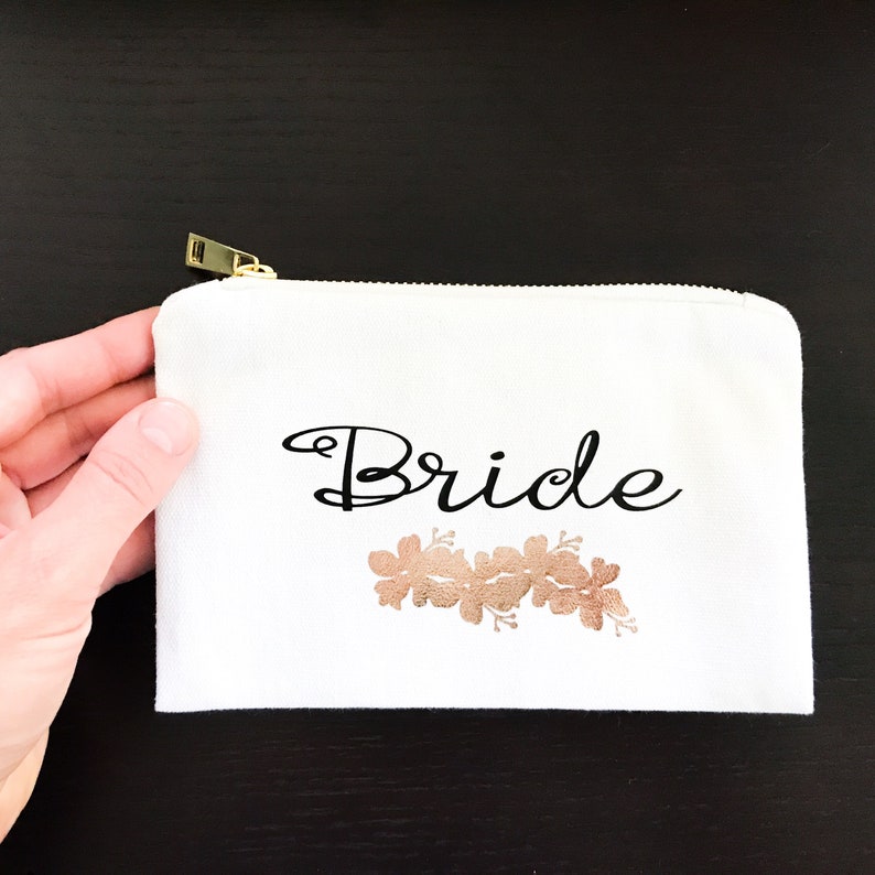 Customized Makeup Bag // Cosmetic Tote // Brides & Bridesmaid Gifts image 3