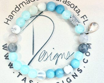Stretch Bracelet // Healing Blues
