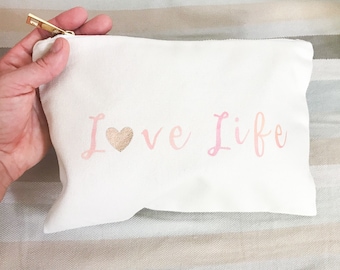 Customized Makeup Bag // Cosmetic Tote // Brides & Bridesmaid Gifts