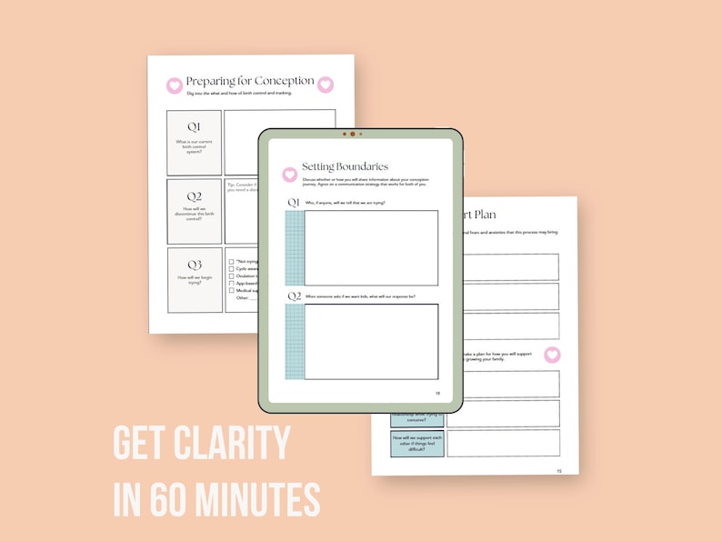Pre-Pregnancy Planner & Workbook for Couples | Fertility Tracker, Cycle Tracking, TTC Worksheets, Pregnancy Prep image 9