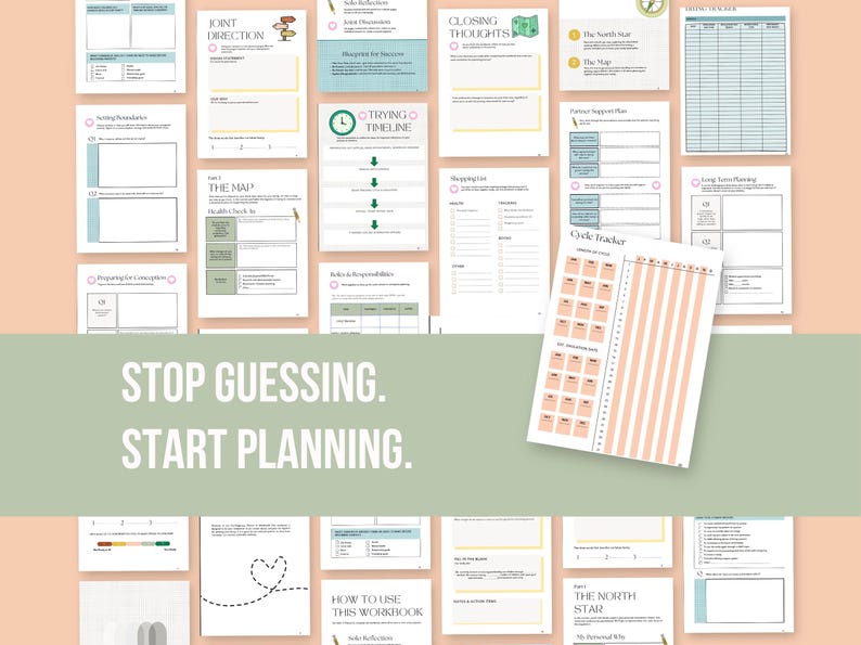 Pre-Pregnancy Planner & Workbook for Couples | Fertility Tracker, Cycle Tracking, TTC Worksheets, Pregnancy Prep image 10