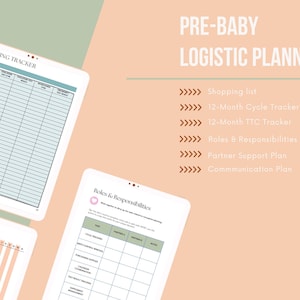 Pre-Pregnancy Planner & Workbook for Couples | Fertility Tracker, Cycle Tracking, TTC Worksheets, Pregnancy Prep image 5