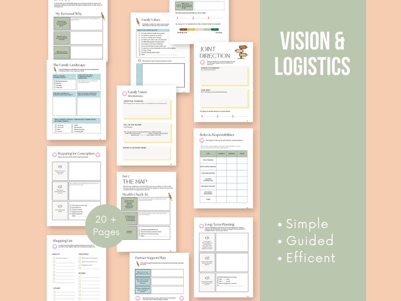 Pre-Pregnancy Planner & Workbook for Couples | Fertility Tracker, Cycle Tracking, TTC Worksheets, Pregnancy Prep image 6