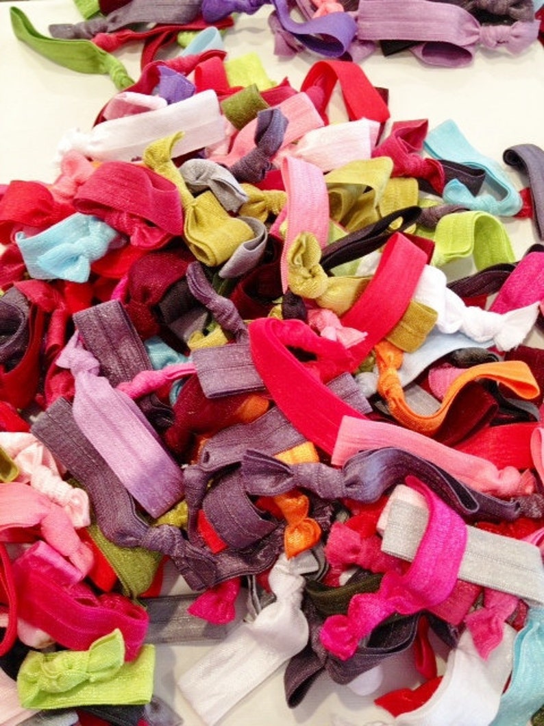 200 hairties Such A Deal Collection of ribbon elastic hair ties Grab bag of hairtys