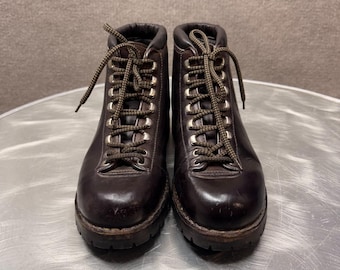 Scarpa Hiking Boots Womens 6 Brown Leather Vibram Lug Italy Vintage