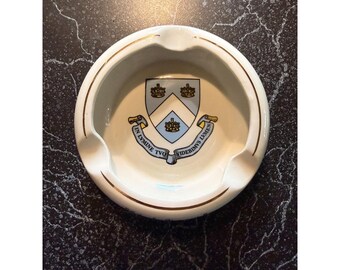 Cenicero vintage de porcelana BALFOUR de la Universidad de Columbia con escudo de la Ivy League
