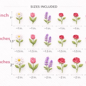 Tiny Flower Embroidery Designs Bundle | 5 Mini Floral Machine Files (1 ...