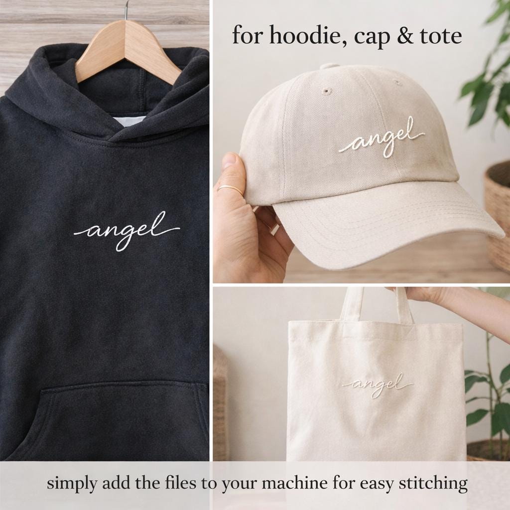 Minimal Script Embroidery Designs, Cursive Word Art (digital Download ...