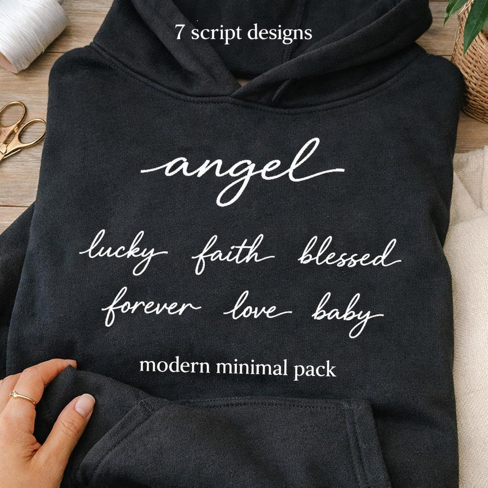 Minimal Script Embroidery Designs, Cursive Word Art (digital Download ...
