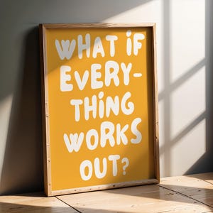 Wall Art Uplifting Quote Print Inspirational Wall Art Yellow Office Print Motivational Print Affirmation Poster
