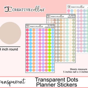 CL-0015 // CLEAR Pastel Dots Stickers for Planner Transparent