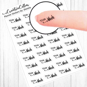 CL-0063 36 CLEAR &quot;This Week&quot; Stickers for Planner Transparent Stickers