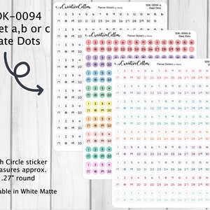 SDK-0094a-c // Adesivos para planejador Date Dots Capas para data