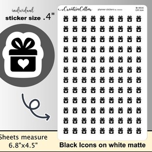 BI-0016 Gift Icon Planner Stickers, Present Stickers